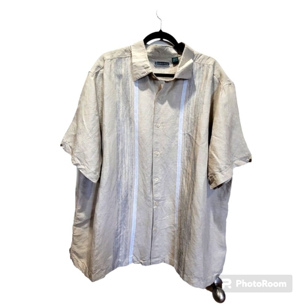 Cubavera 2XL 100% Cotton Men's Beige Dress Shirt